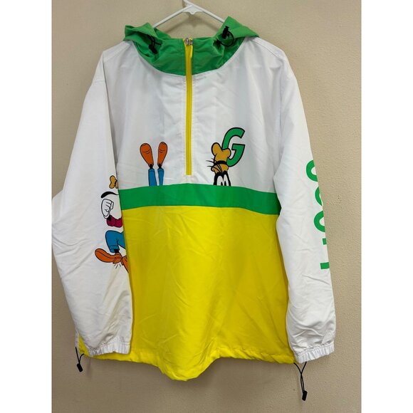 Disney Goofy Character Windbreaker Jacket Green/Yellow/White Adult Size XXL Poly - Picture 1 of 12